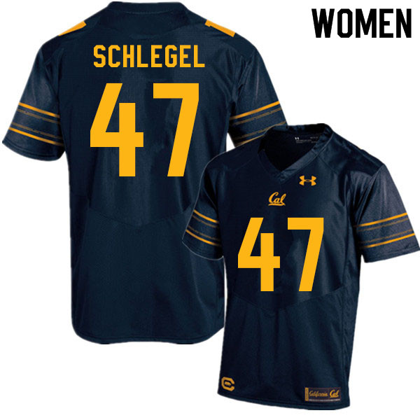 Women #47 Drew Schlegel Cal Bears College Football Jerseys Sale-Navy